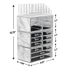 Sorbus Makeup and Jewelry 12-Drawer Display Case Organizer - Marble