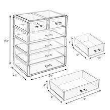 Sorbus Makeup and Jewelry Storage Case w/Top Tray (4 Lg/2 Sm Drawers)