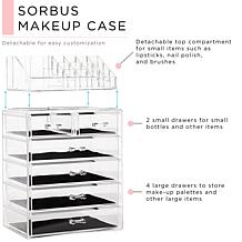 Sorbus Makeup and Jewelry Storage Case w/Top Tray (4 Lg/2 Sm Drawers)