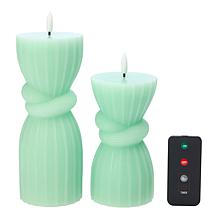 South Street Loft Set of 2 Wax Flameless Knot LED Candles