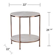 Southern Enterprises Blenheim Round Faux Marble Cocktail - Champagne