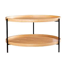 Southern Enterprises Campti Round Cocktail Table Natural
