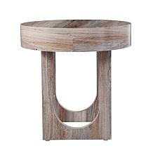 Southern Enterprises Chadkirk Round Faux Marble End Table