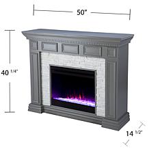 Southern Enterprises Dakesbury Color Changing Fireplace w/ Faux Stone