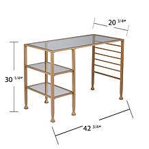 Southern Enterprises Dina Metal & Glass Writing Desk - Gold