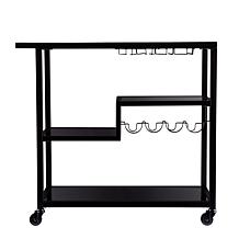 Southern Enterprises Holly&Martin Zephs Bar Cart - Black/Smoked Mirror