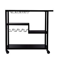 Southern Enterprises Holly&Martin Zephs Bar Cart - Black/Smoked Mirror