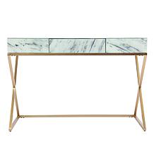 Southern Enterprises Largo Faux Marble Writing Desk with Storage