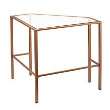 Southern Enterprises Linklater Metal/Glass Corner Desk - Gold