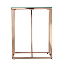 Southern Enterprises Nicholance Contemporary End Table w/ Glass Top