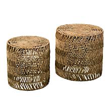 Southern Enterprises Omni Water Hyacinth Nesting Tables 2pc Set