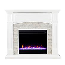 Southern Enterprises Seneca Color Changing Media Fireplace – White