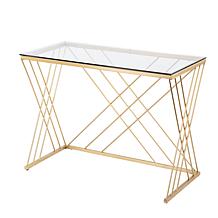 Southern Enterprises Tara Modern Glass Top Desk