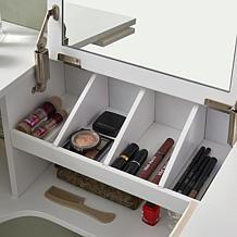 Southern Enterprises Wall Mount Ledge with Vanity Mirror - White