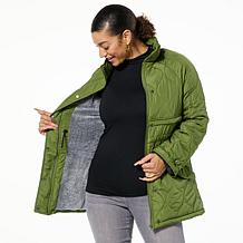 Sporto® Rose Quilted Water-Resistant Anorak Coat