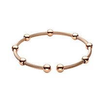 SStately Steel Stainless Steel Ball Wire Cuff Bangle Bracelet