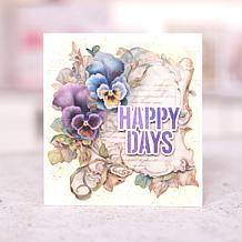 Stamps by Me Poetic Pansies Stamp and Stencil Card-Making Kit
