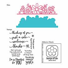 Stamps of Life Flower Frenzy Border Stamp and Die Set