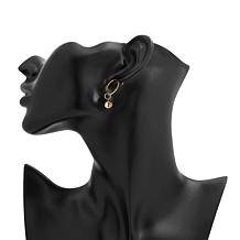 Stately Steel Ball Hoop Dangle Earrings