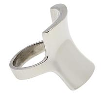 Stately Steel Bold Square Ring