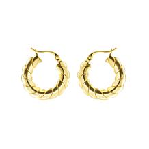Stately Steel Braided Chunky Hoop Earrings