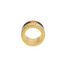 Stately Steel Clear Stone Tortoise Shell-Color Ring
