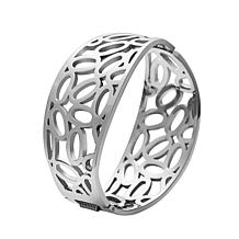 Stately Steel Cubic Zirconia Bar-Design Cutout Cuff
