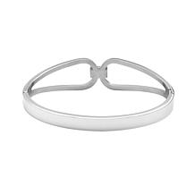 Stately Steel CZ Pave Knot Bangle