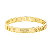 Stately Steel Greek Key Bangle