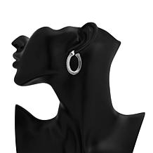 Stately Steel Hallow Mesh Hoop Earrings