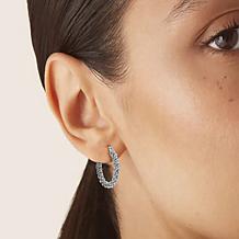 Stately Steel Interwoven Chain Hoop Earrings