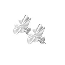 Stately Steel Leaf Shell Earrings