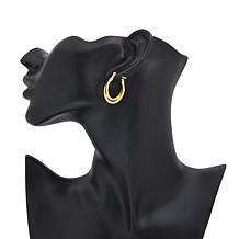 Stately Steel Overlapping Oval Hoop Earrings