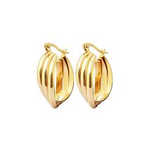 Stately Steel Overlapping Triple Hoop Earrings
