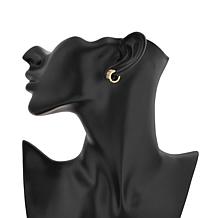 Stately Steel Pearl Huggie Earrings