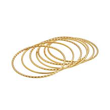 Stately Steel Polished and Twisted 7-piece Bangle Set