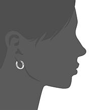 Stately Steel Polished Tube Hoop Earrings