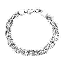 Stately Steel Pop Corn Mesh Necklace and Bracelet