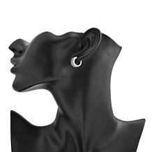 Stately Steel Sandy Huggie Earrings