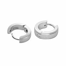 Stately Steel Small Sandy Huggie Hoop Earrings