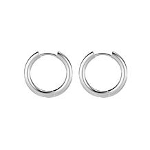 Stately Steel Small Tube Hoop Earrings