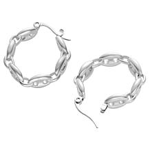 Stately Steel Stainless Steel Buckle Hoop Earrings