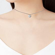 Stately Steel Stainless Steel CZ Accent Heart Pendant Necklace