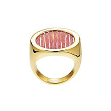 Stately Steel Stainless Steel Glass Stone Ring