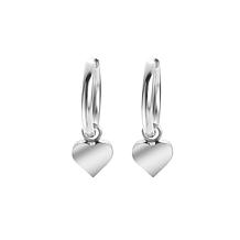Stately Steel Stainless Steel Heart Dangle Earrings