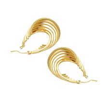 Stately Steel Stainless Steel Overlapping Hoop Earrings