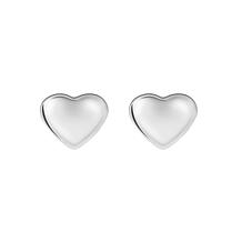 Stately Steel Stainless Steel Puffed Heart Stud Earrings