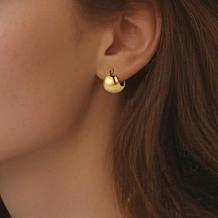 Stately Steel Stainless Steel Puffy Hugger Earrings