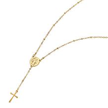 Stately Steel Stainless Steel Rosary Necklace