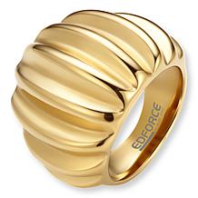 Stately Steel Stainless Steel Sculpted Cable Ring